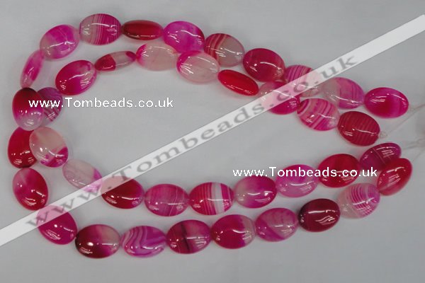 CAG1175 15.5 inches 15*20mm oval line agate gemstone beads