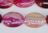 CAG1177 15.5 inches 18*25mm oval line agate gemstone beads