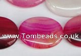 CAG1178 15.5 inches 22*30mm oval line agate gemstone beads