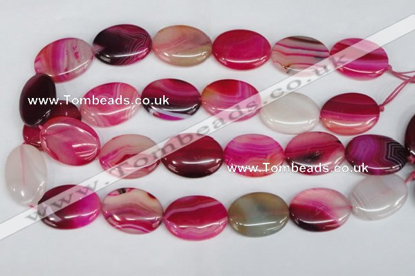 CAG1178 15.5 inches 22*30mm oval line agate gemstone beads