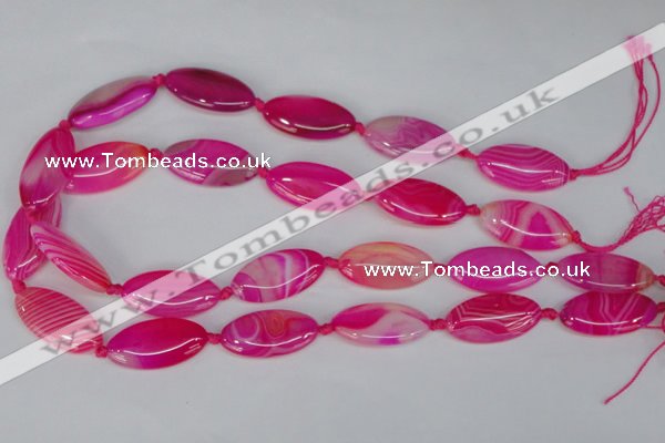 CAG1181 15.5 inches 15*30mm marquise line agate gemstone beads