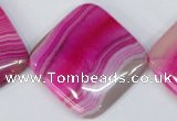 CAG1184 15.5 inches 35*35mm diamond line agate gemstone beads