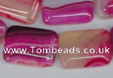 CAG1185 15.5 inches 18*25mm rectangle line agate gemstone beads