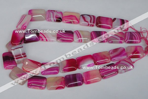 CAG1185 15.5 inches 18*25mm rectangle line agate gemstone beads