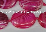 CAG1187 15.5 inches 22*30mm oval line agate gemstone beads
