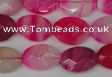 CAG1191 15.5 inches 13*18mm faceted oval line agate gemstone beads