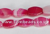 CAG1193 15.5 inches 8*16mm tetrahedron line agate gemstone beads