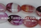 CAG1201 15.5 inches 15*20mm oval line agate gemstone beads