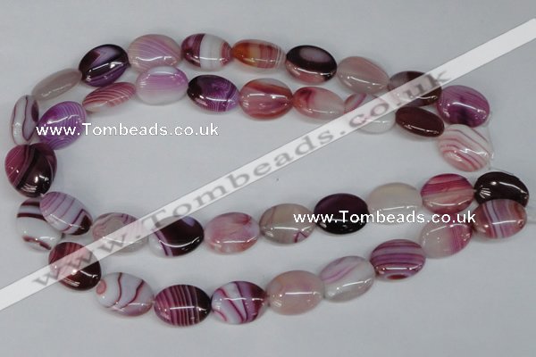 CAG1201 15.5 inches 15*20mm oval line agate gemstone beads