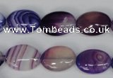 CAG1205 15.5 inches 10*14mm oval line agate gemstone beads