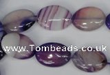 CAG1206 15.5 inches 12*16mm oval line agate gemstone beads