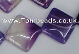 CAG1225 15.5 inches 20*20mm diamond line agate gemstone beads