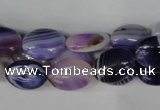 CAG1230 15.5 inches 10*14mm oval line agate gemstone beads