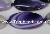 CAG1236 15.5 inches 20*40mm oval line agate gemstone beads