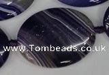 CAG1239 15.5 inches 30*40mm oval line agate gemstone beads