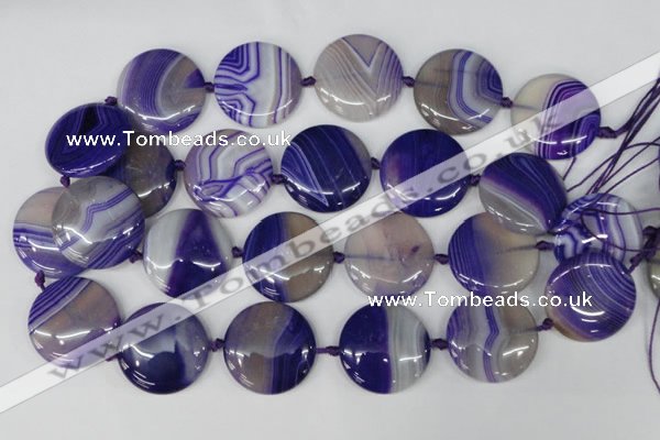CAG1250 15.5 inches 30mm flat teardrop line agate gemstone beads