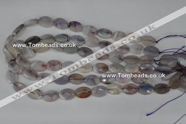 CAG1255 15.5 inches 13*18mm faceted oval line agate gemstone beads