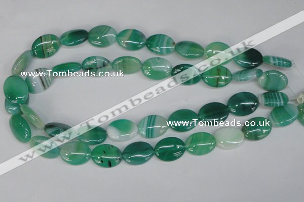 CAG1265 15.5 inches 13*18mm oval line agate gemstone beads