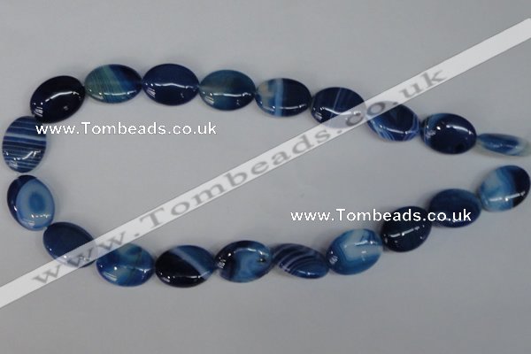 CAG1275 15.5 inches 15*20mm oval line agate gemstone beads