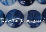 CAG1278 15.5 inches 20mm flat round line agate gemstone beads