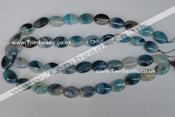 CAG1291 15.5 inches 13*18mm oval line agate gemstone beads