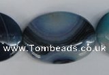 CAG1294 15.5 inches 25*35mm oval line agate gemstone beads