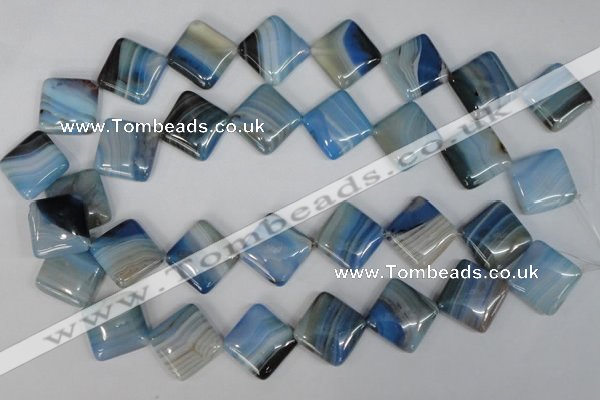 CAG1297 15.5 inches 20*20mm diamond line agate gemstone beads
