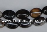 CAG1312 15.5 inches 10*14mm oval line agate gemstone beads