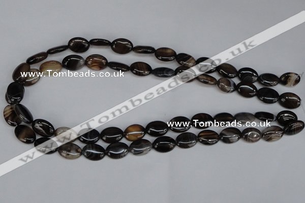 CAG1312 15.5 inches 10*14mm oval line agate gemstone beads