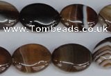 CAG1315 15.5 inches 15*20mm oval line agate gemstone beads