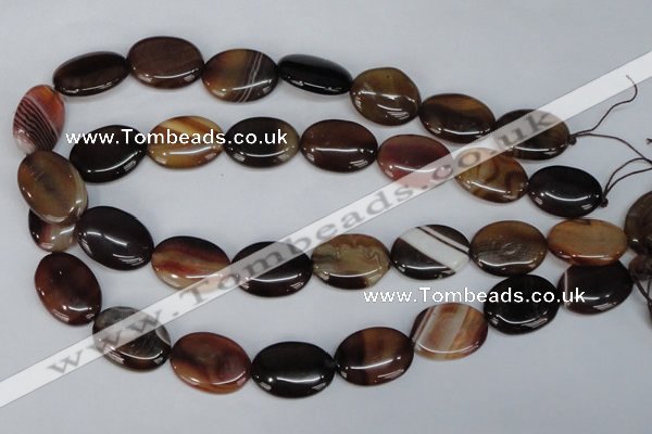 CAG1316 15.5 inches 18*25mm oval line agate gemstone beads