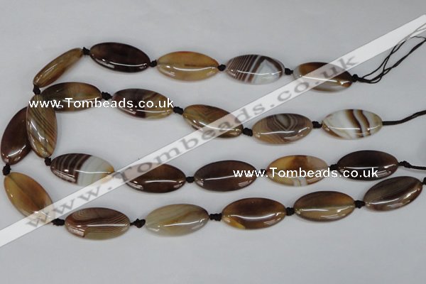 CAG1320 15.5 inches 15*30mm marquise line agate gemstone beads