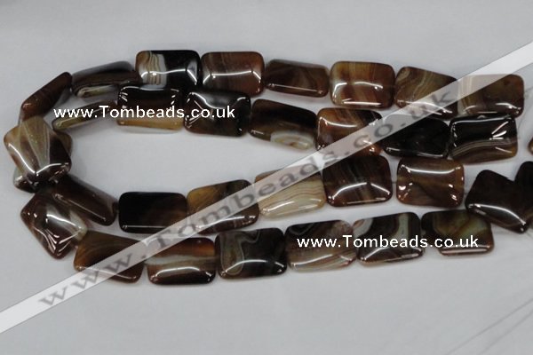 CAG1325 15.5 inches 18*25mm rectangle line agate gemstone beads