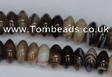 CAG1330 15.5 inches 6*12mm rondelle line agate gemstone beads