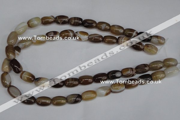 CAG1331 15.5 inches 10*15mm drum line agate gemstone beads