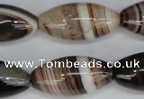 CAG1336 15.5 inches 15*30mm rice line agate gemstone beads