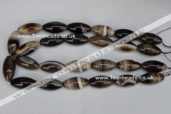 CAG1336 15.5 inches 15*30mm rice line agate gemstone beads