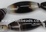 CAG1337 15.5 inches 15*40mm rice line agate gemstone beads