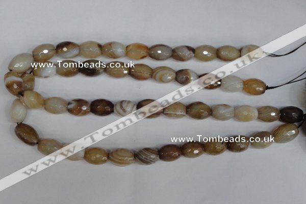 CAG1341 15.5 inches 12*16mm faceted rice line agate gemstone beads