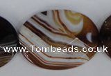 CAG1352 15.5 inches 30*40mm faceted oval line agate gemstone beads