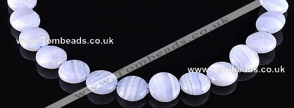 CAG136 coin shape blue lace agate 7*16mm gemstone bead Wholesale