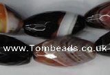 CAG1363 15.5 inches 15*30mm faceted rice line agate gemstone beads