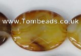 CAG1370 15.5 inches 30*40mm faceted oval line agate gemstone beads