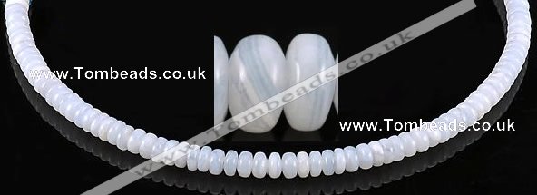 CAG138 Rondelle 3*6mm blue lace agate gemstone beads Wholesale