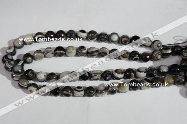 CAG1405 15.5 inches 12mm faceted round line agate gemstone beads