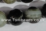 CAG1409 15.5 inches 20mm faceted round line agate gemstone beads