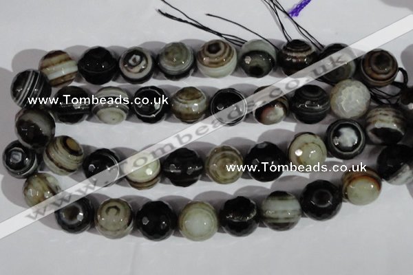 CAG1409 15.5 inches 20mm faceted round line agate gemstone beads