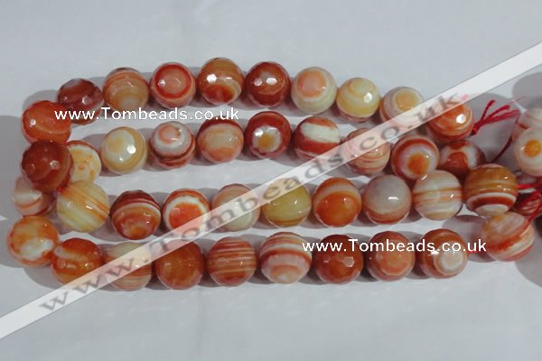 CAG1410 15.5 inches 20mm faceted round line agate gemstone beads