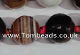 CAG1418 15.5 inches 20mm faceted round line agate gemstone beads