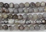 CAG1421 15.5 inches 6mm faceted round silver needle agate beads